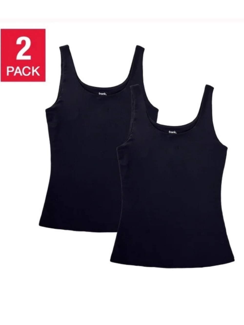 frank. by Frank & Oak Contour Tank 2 Pack Black Medium